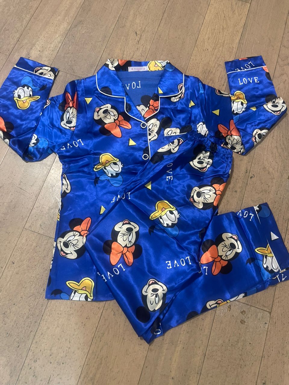 Mickey Mouse two pc silk pajamas