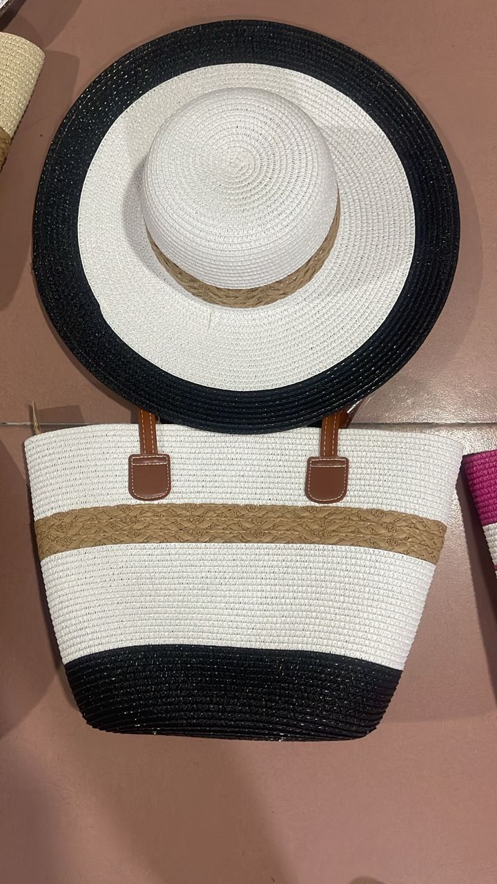 STRAW BAGS WITH HAT